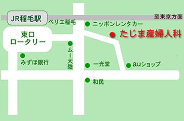 稲毛駅からの地図
